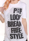 Pop Lock Break Freestyle Unisex Tshirt - White